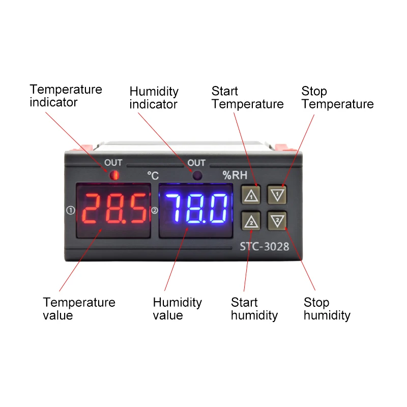 STC-3028 LED Digital Thermosta - Digital Hygrometer Probe reseña y precio