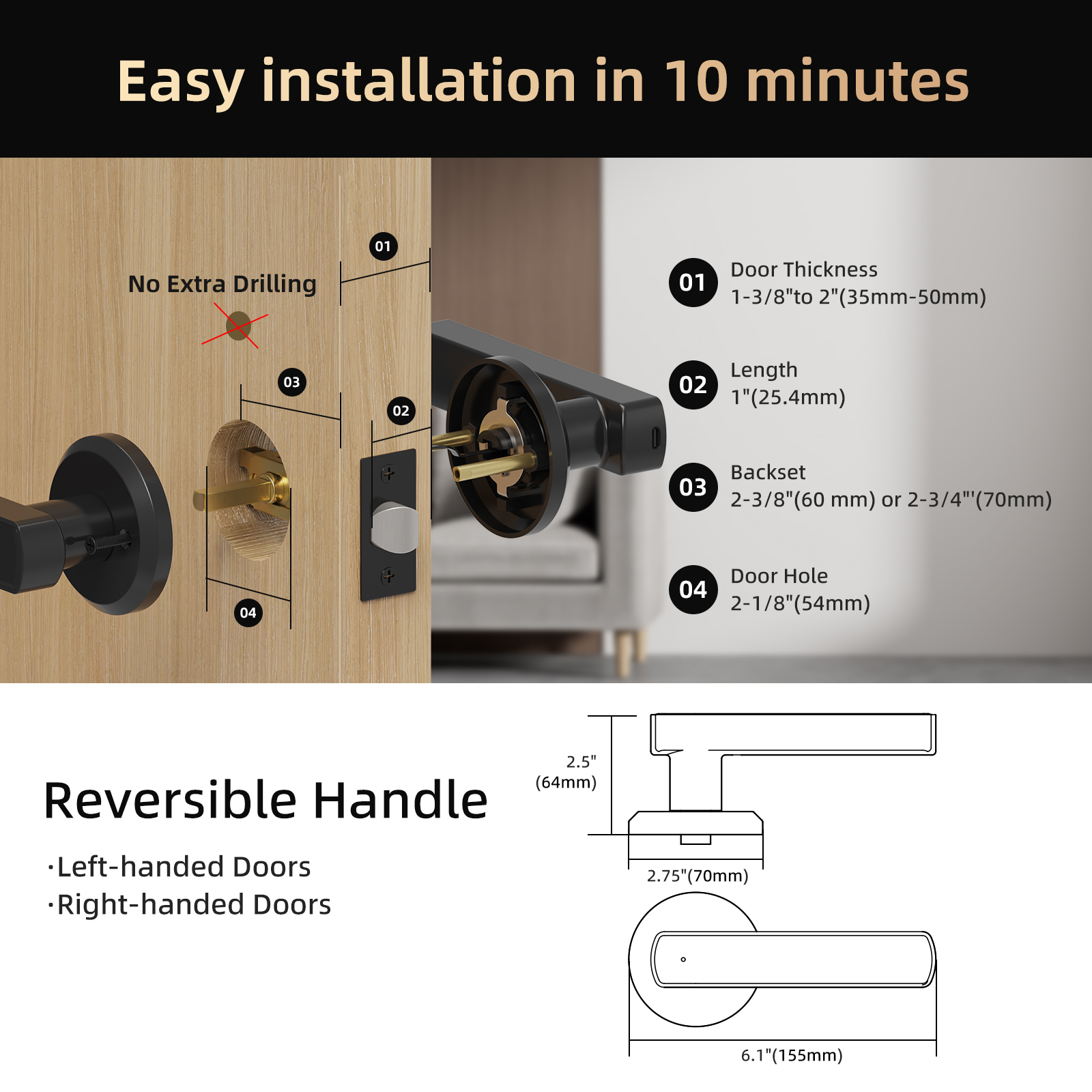 Viladepot Handle Shaped Smart  - Glass Door Hinge reseña y precio