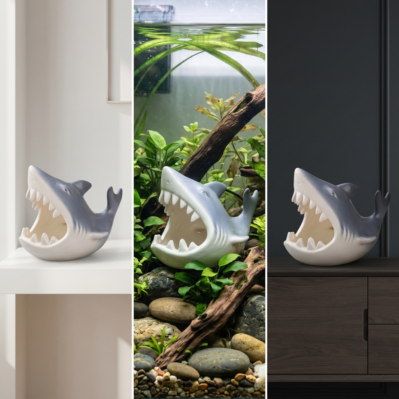 Aquarium Shelter with Open Mou - Hide Cave Ceramic reseña y precio
