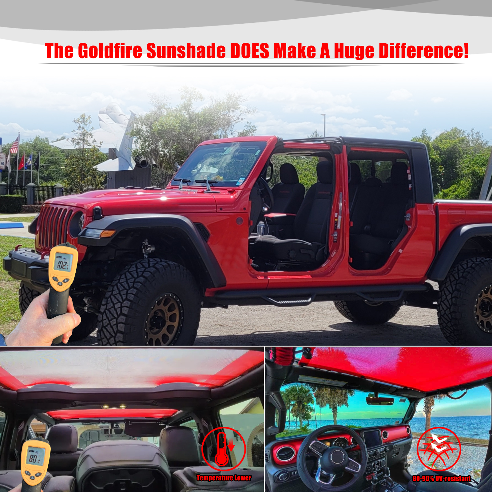 For Jeep Gladiator JT 4 Door A - Screen Top Mesh reseña y precio