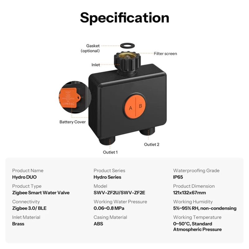 A59Z-IP65 Rated Zigbee 3.0 Hyd - Timer Dual Outlet reseña y precio