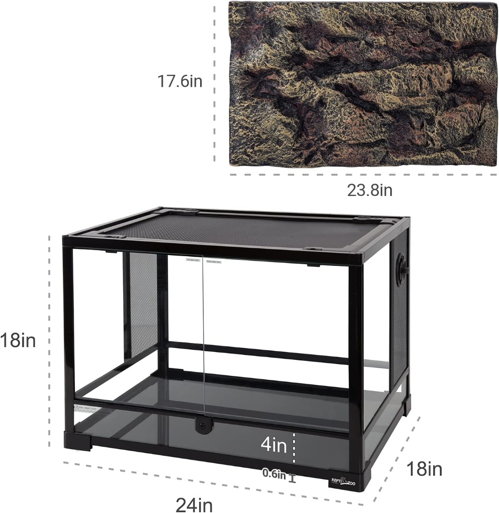 34 Gallon Reptile Glass Terrar - Glass Door Hinge reseña y precio