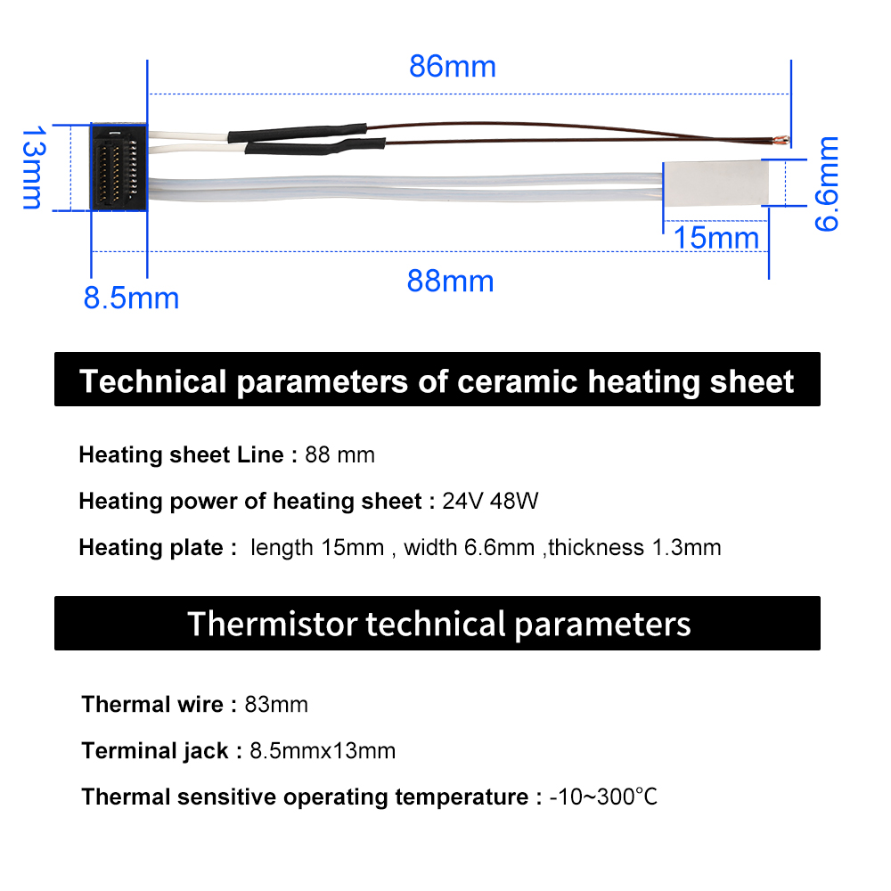 For Bambu Lab P1S P1P Thermist - Ceramic Heat Emitter reseña y precio