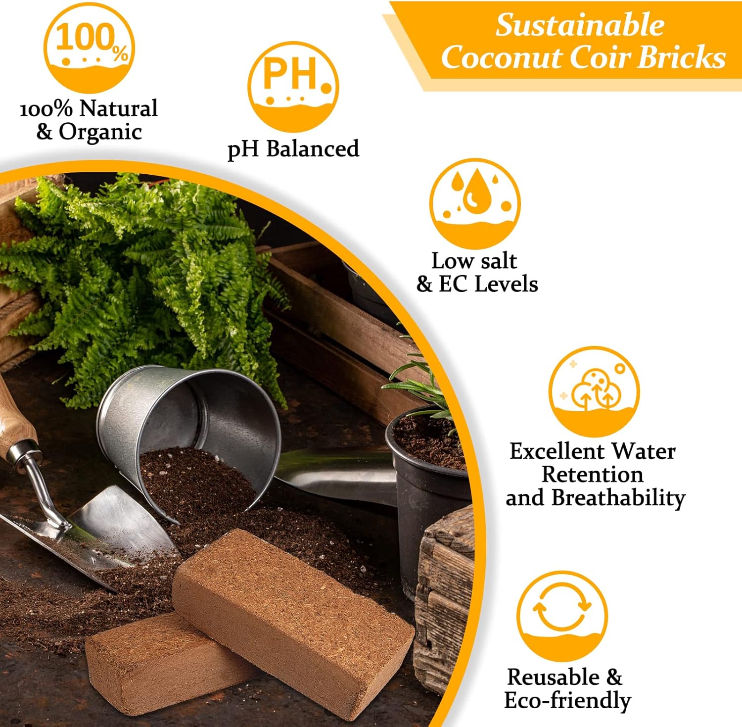 2pcs Organic Coco Coir Bricks  - Substrate Coconut Fiber reseña y precio