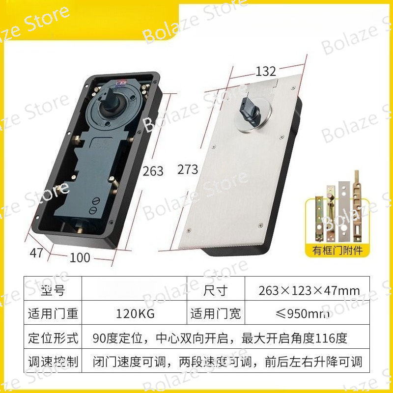 Glass Door Floor Spring 220B 1 - Glass Door Hinge reseña y precio